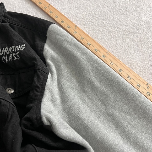 LURKING CLASS By Sketchy Tank Black Denim Panther Cobra Rose Hoodie Jacket M - Picture 7 of 14